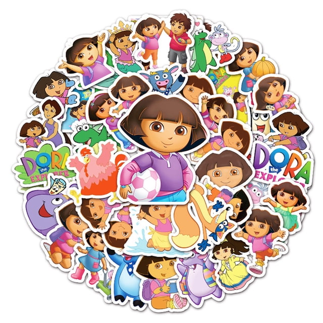 Pegatina de vinilo con dibujos animados de anime Doras para botella de agua, 50 unidades