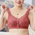 thumbnail image 5 of Cyglowse Daisy Bras for Seniors Front Closure, Red Bras for Older Women, Senior Bras for Women Button Front 50, 5 of 5