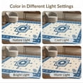 thumbnail image 7 of ODIKA 3'x5' Blue Cream Geometric Floral Design Washable Throw Rug Elegant Medallion with Intricate Borders Stain Resistant, Low Profile, Non-Slip for Entryway, Kitchen, Mudroom, 7 of 7