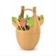 thumbnail image 1 of Wheat Straw Fruit Fork With Storage Bucket Mini Toothpick,Brown, 1 of 5
