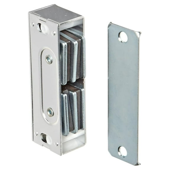 ALM Aluminum Magnetic Catch - Extra Heavy Duty 3-1/3"H x 13/16"W - Natural Finish Door Catch Latch - Includes Strikes for Cabinets, Doors & Closets