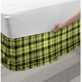 thumbnail image 2 of Olive Green Bed Skirt, Quilt Pattern Traditional Scottish Design Checkered Geometrical, Elastic Bedskirt Dust Ruffle Wrap Around for Bedding Decor, 4 Sizes, Dark Green Yellow Brown, by Ambesonne, 2 of 2