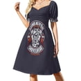 thumbnail image 2 of Vestido de manga corta elegante y suelto para mujer, estilo motociclista, con cabeza de pala, para Halloween y fiestas., 2 of 7