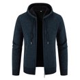 thumbnail image 2 of Holloyiver Men's Fashion Autumn And Winter Stand Collar Sweater Casual Fleece Jacket Navy, 2 of 5