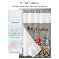 thumbnail image 2 of No Hook Cloth Fabric Shower Curtain with Snap in Liner, Grey Christmas Waterproof Shower Curtains Set with See Through Top Window, Winter Gnomes Snowflake Cartoon Funny Bath Curtains Shower 72"x96", 2 of 6