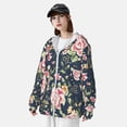 thumbnail image 5 of Goofa Vintage Floral Printed Women's UPF 50+ Sun Protection Hoodie Jacket Lightweight Long Sleeve Sun Shirt for Women with Pocket Hiking Outdoor-Large, 5 of 9