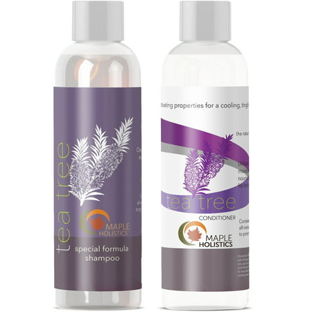 Maple Holistics Tea Tree Oil Shampoo & Conditioner, Natural Anti Dandruff Treatment, Natural Hair Care Product, (Best Natural Hair Treatment For Dandruff)
