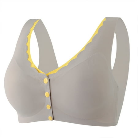 

RYRJJ Clearance Front Closure Push-Up Shaping Bra Everyday Sports Bras Comfort Wireless Posture Smooth Back Full-Coverage Bras for Women & Teen Girls(Gray 3XL)