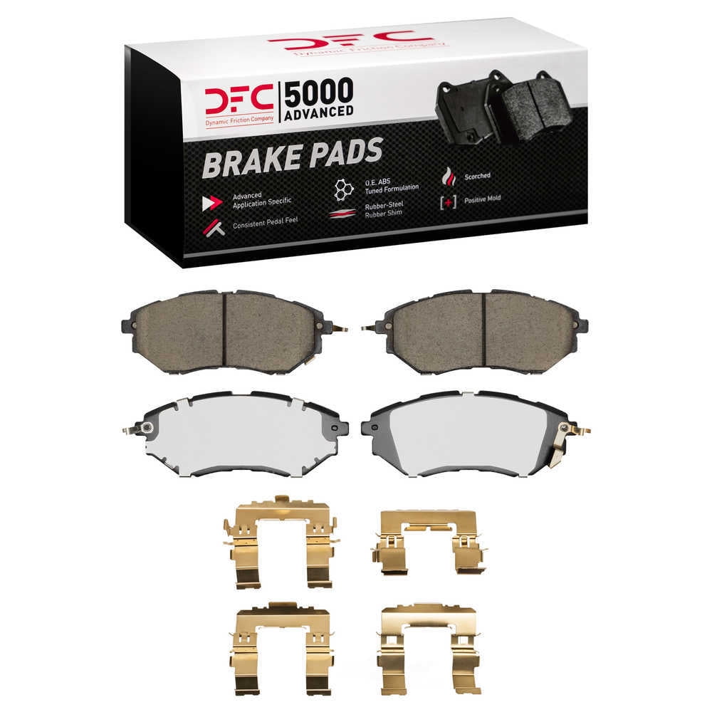 Dynamic Friction Company 1551-1078-02 DFC 5000 Advanced Brake Pads - Ceramic and Hardware Kit - OE