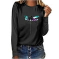 thumbnail image 2 of Heisall Women's Long Sleeve Crewneck Printing T-Shirt Casual Comfortable Pullover Tops for Daily Wear, 2 of 4