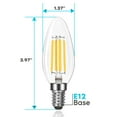 thumbnail image 6 of Luxrite 7W Candelabra LED Light Bulbs 100 Watt Equivalent 4000K Cool White 800 Lumens B11 Dimmable Damp Rated E12 16-Pack, 6 of 7