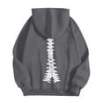 thumbnail image 3 of Women's Zip Up Hoodie Oversized Skeleton Graphic Jacket for Streetwear and Casual Comfort Versatile Spring Fashion Gray S, 3 of 4
