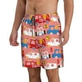thumbnail image 2 of Kll Cartoon With Traffic Elements Men'S Casual Summer Beach Shorts Hawaiian Shorts With Pockets-Large, 2 of 9
