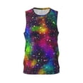 thumbnail image 2 of Easygdp Bright Universe Men's Mesh Basketball Jersey Quick Drying Sleeveless Shirts Fitted Muscle Tank Tops Sport Round Neck T-Shirt - Medium, 2 of 9