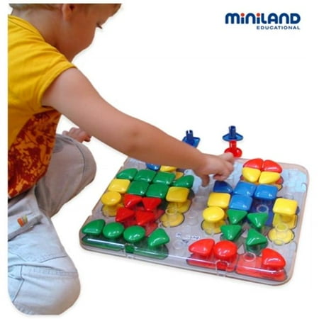 Miniland Educational 95075 Set 4 transparent super peg boards