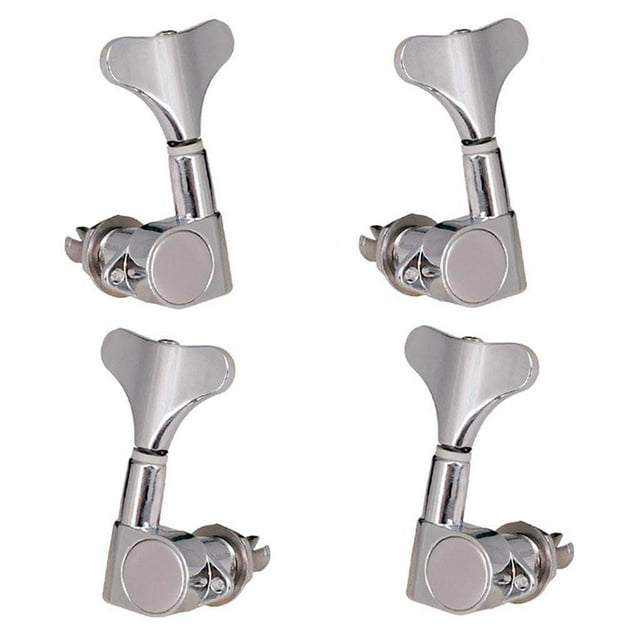 String Tuning Peg Tuner Sealed Heads Bass Machine String Bass Tuners Electric Tuning Peg Machine Head Button for Bass Part Silver 2L2R