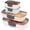 Variety Pack, variant on PETGLE Progressive International Prepworks Mini Deli Air Tight Silicone Sealed Food Storage Container with Clear Dry Erase Compatible Lid, 5.75 Inches Long