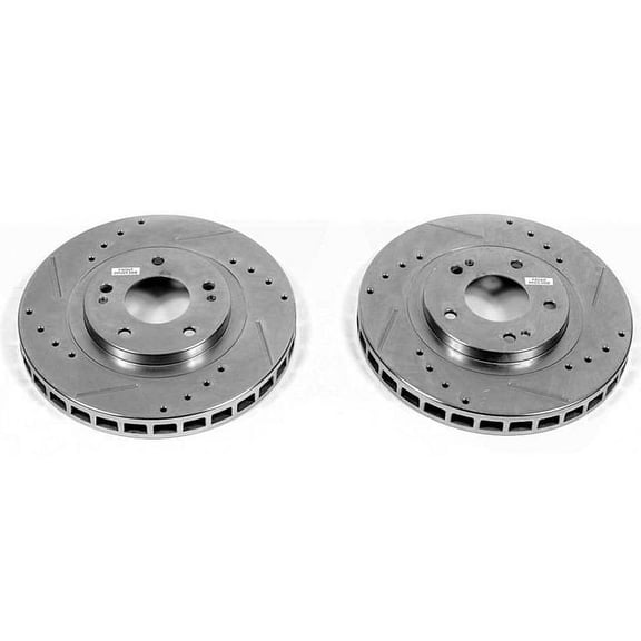 Power Stop Front Pair of Drilled and Slotted Brake Rotors JBR582XPR