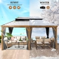 thumbnail image 2 of NOBLEMOOD 12'x20' Outdoor Hardtop Gazebo with Curtain and Netting, Double Roof Galvanized Steel Patio Gazebos with Aluminum Frame for Backyard Deck(12x20ft,Black), 2 of 10
