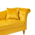 thumbnail image 4 of Velvet Sofa with Solid Wood Feets, Modern Couch with Storage and 2 Pillows, 140" Upholstered Loveseat Sofa for Living Room, Bedroom and Apartment, Purple, 4 of 7