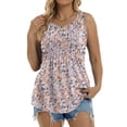 thumbnail image 4 of Fantaslook Womens Tank Tops Dressy Casual Sleeveless Blouses Crew Neck Pleated Tunic Shirts Summer Tops, 4 of 10