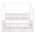 thumbnail image 3 of Kidkapers White Full Montessori House Bed: Low Bed Frame with 2 Storage Drawers, Storage Shelves, Safety Guardrail, Window, 3 of 5