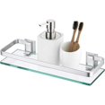 thumbnail image 3 of QD" Badrumshylla i aluminum med härdat glas, rektangulär, 1 hylla, extra tjock, silver sandblästrad, väggmonterad, 3 of 5