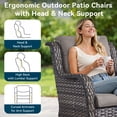 thumbnail image 4 of Gymojoy Wicker Patio Chairs Set of 2, Outdoor Lounge Chairs with Cushions for Porch Balcony Backyard, Grey Wicker and Grey Cushions, 4 of 11