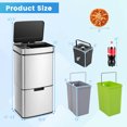 thumbnail image 2 of Costway 19 Gal Kitchen Trash Can with Soft Closing Lid & Stay-open Design Inner Buckets Silver, 2 of 9