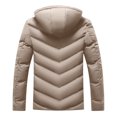 thumbnail image 5 of Herrnalise Men's Fashion Autumn And Winter Stitching Warm Hooded Casual Jacket Cotton Clothes Khaki, 5 of 5