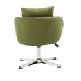 thumbnail image 4 of Accent Desk Chair No Wheel with Back Cushion, Height Adjustable Vanity Chair, Armless Ergonomic Swivel Chair for Bedroom, Living Room, Green, 4 of 9