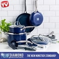 thumbnail image 4 of Blue Diamond CC001602-001 Toxin Free Ceramic Nonstick Cookware Set, 10-Piece, Blue, 4 of 6