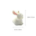 thumbnail image 4 of 8Pcs Flocked Rabbit Jewelry Charms Adorable White Bunny Charms Necklace Pendant, 4 of 7