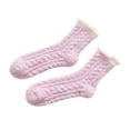 thumbnail image 3 of Sonducket Cálido invierno MiddleTube calcetines mujeres lindo elástico Coral terciopelo calcetines interior piso toalla calcetines transpirables Medias Violeta NO4, 3 of 8