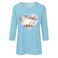 thumbnail image 3 of yunLCZ Basic T Shirts Women Baseball Mom Tshirt Baseball Heart Graphic Tee Funny Short Sleeve Tops, 3 of 4