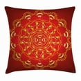 thumbnail image 1 of Red Mandala Throw Pillow Cushion Cover, Arabic Ottoman Art Figures Mystical Ornament Ethnic Hand Drawn Oriental, Decorative Square Accent Pillow Case, 18 X 18 Inches, Red and Yellow, by Ambesonne, 1 of 2