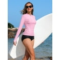 thumbnail image 6 of Asoul Women's Long Sleeve Swim Shirts,Zipper Rash Guard Quick Dry Swimsuit Tops,Athletic Workout Running Tops UPF 50+, 6 of 8