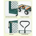 thumbnail image 5 of Heavy Duty Steel Garden Cart with 10" All-Terrain Pneumatic Tires, Removable Mesh Sides & 180° Rotating Handle, 800LBS Capability Outdoor Utility Outdoor Cart for Lawn, Garden, Farm, Green, 5 of 10
