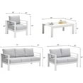 thumbnail image 3 of Cozy Home 7 Seats Contemporary Outdoor Patio Aluminum Sofa Furniture Sets, White, 3 of 7
