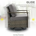 thumbnail image 4 of Planntonneo Classic Swivel Glider Chair Set of 2, Patio Cushioned Lounge Swivel Rocker for Balcony Yard, Grey Wicker and Grey Cushions, 4 of 7