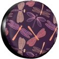 thumbnail image 1 of Housse de Pneu de Rechange Imprimé Libellule Violette Imperméable Universelle Anti-Poussière Protecteur de Roue 14 Pouces 15 Pouces 16 Pouces 17 Pouces, 1 of 5