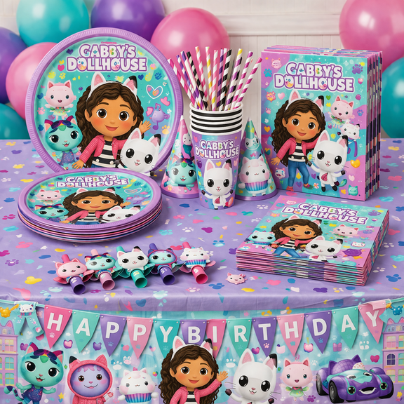 Gabby's Dollhouse Party Kit for 16 People - Deluxe