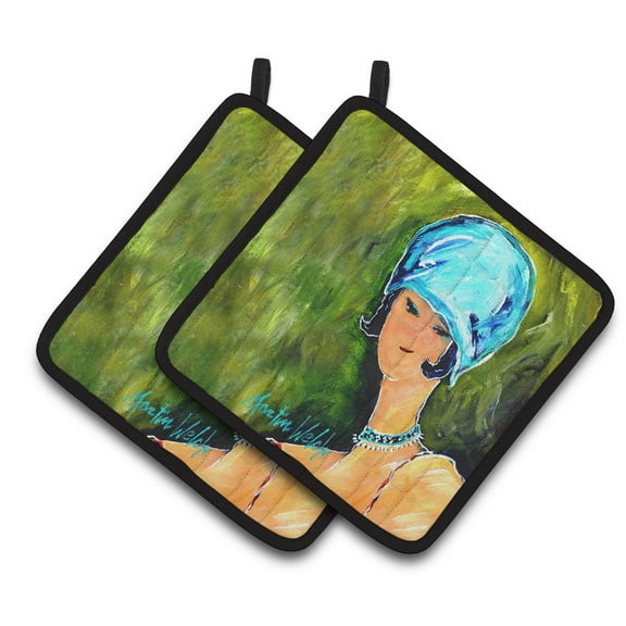 Carolines Treasures MW1363PTHD Young Voncile Still in High School Pair of Pot Holders , 7.5HX7.5W, multicolor