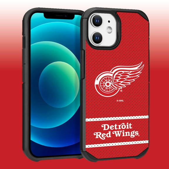 Apple iPhone iPhone 12 Pro (6.1) -NHL Licensed Detroit Red Wings Team Logo on Jersey Textured Dual Layer Case