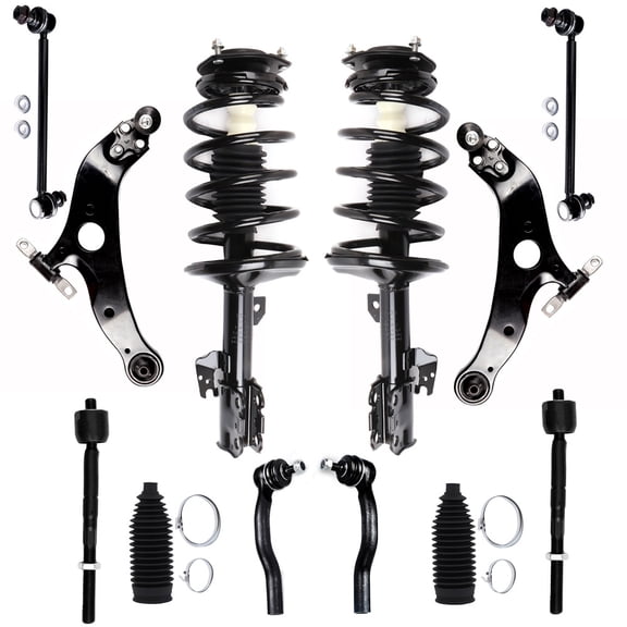 CCIYU 12 PCS Set of Suspension Strut and Coil Spring Assembly for Toyota for Sienna 2004-2006 172980 172981 ES80626 ES80627 EV80893 K620713 K620714 K80249
