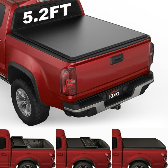Kikito Vinyl Soft Tri-Fold Truck Bed Tonneau Cover for 2015-2025 Canyon / Colorado 5ft (62.7in) Bed