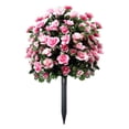 thumbnail image 2 of Árbol artificial, rododendro con estaca falsa decoración exterior para jardín y patio, arreglo floral plástico realista resistente a la intemperie, 2 of 6