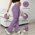 thumbnail image 2 of Ihhxva Women's Slim Fit Cargo Pants Elastic Waist Multi-Pockets Yoga Stretch Summer Casual S-2XL, 2 of 8