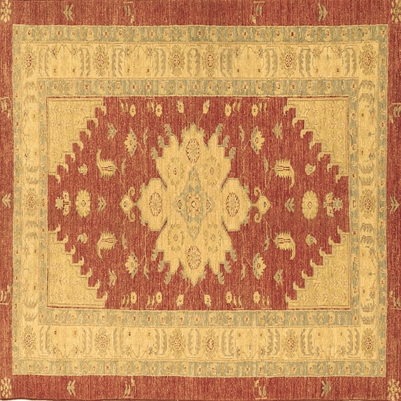 Ahgly Company Indoor Square Persian Brown Traditional Area Rugs, 7' Square