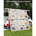 thumbnail image 3 of 4th of July RV Awning Sun Shade Screen 9'X7' Red Blue Mesh Sunscreen American White Stars Flag Retro Awning Shade Screen with Zipper UV Blocker Completed Kits Outdoor Canopy for RV Motorhome Camper, 3 of 7